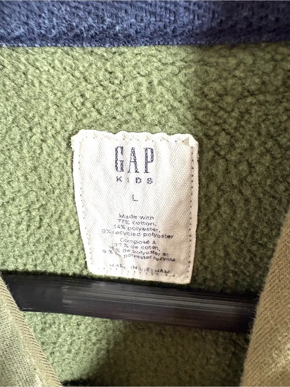 Gap Kids L 10-11 Green Camo Logo Pullover Hoodie Fleece Sweatshirt